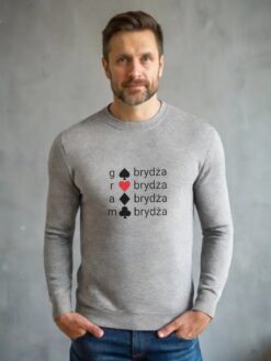 Gram w brydża, duży rysunek z przodu