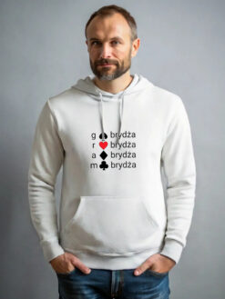 Gram w brydża, duży rysunek z przodu