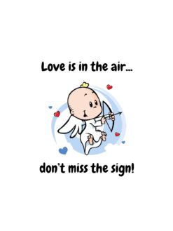 Alternative view of Love is in the air. Don’t miss the sign
